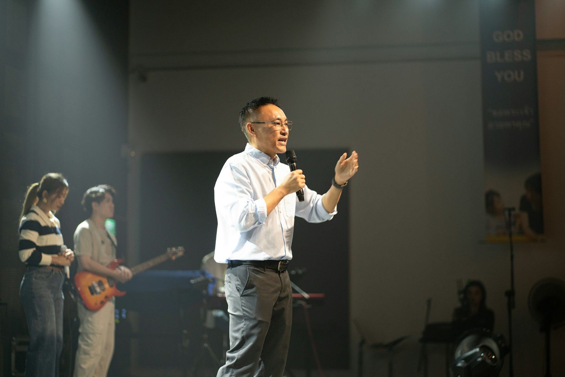 Pastor Ben teaching on a Sunday